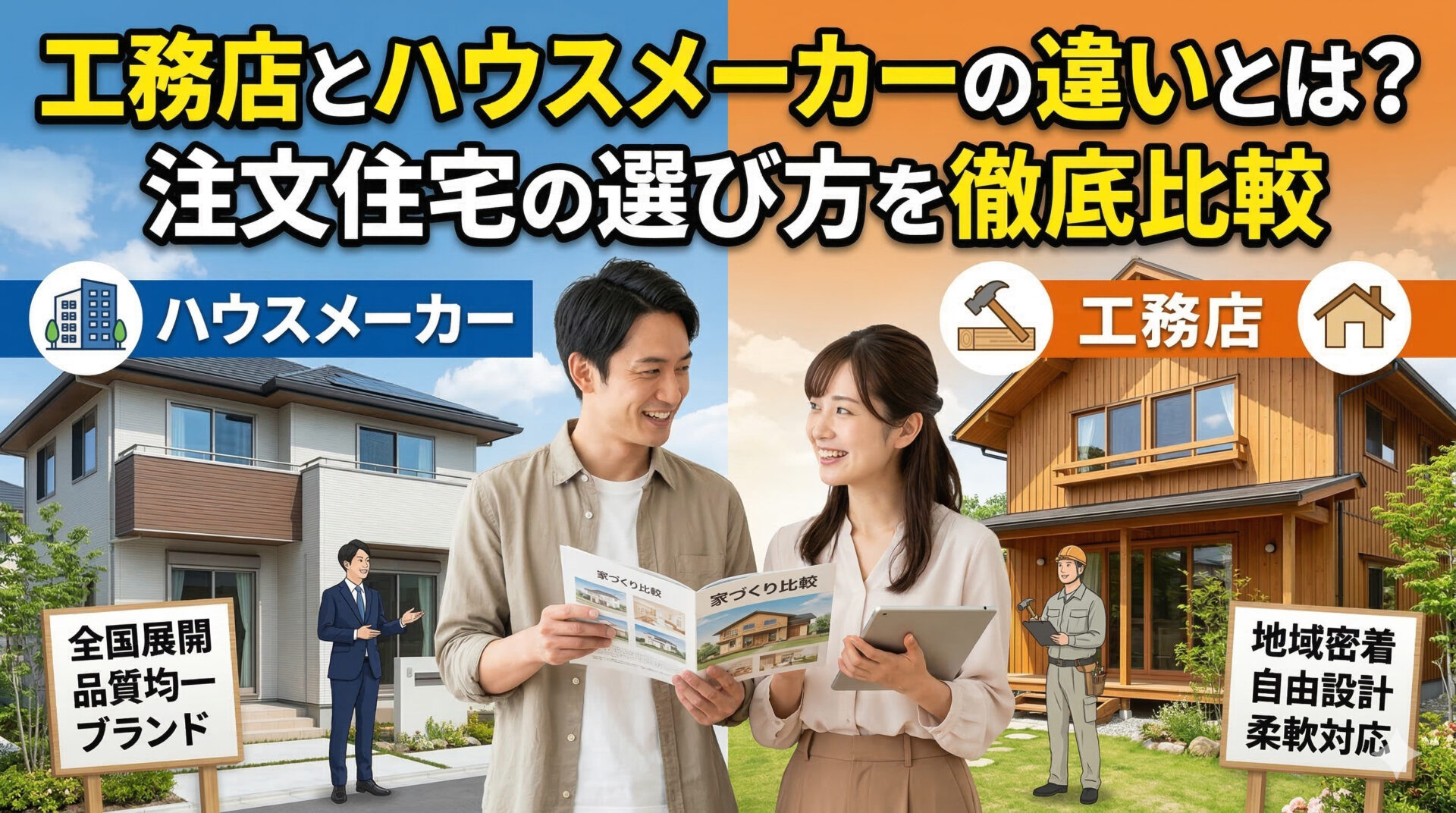 工務店とハウスメーカーの違いとは？注文住宅の選び方