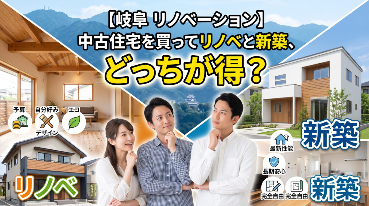 【岐阜 リノベーション】中古住宅を買ってリノベと新築、どっちが得？
