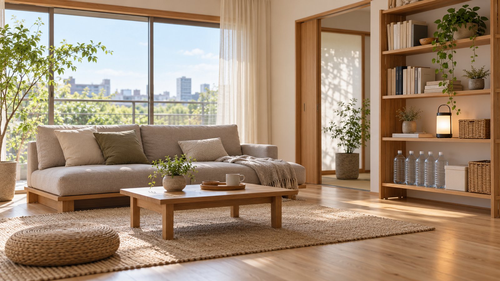 明るく落ち着いたリビングでくつろげる住まい